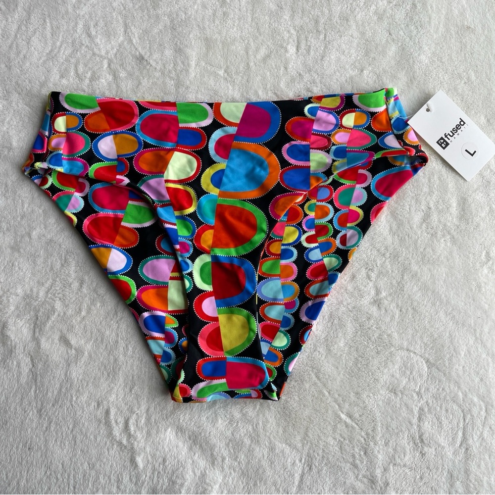Fused Hawaii High Waist Bikini Bottom Size L NWT